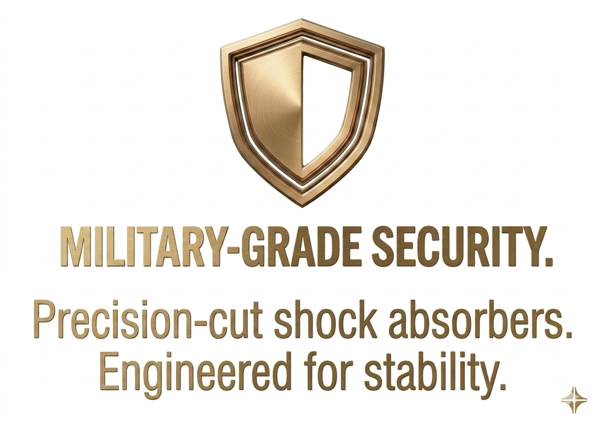 Military-Grade Security - Precision-cut shock absorbers. Engineered for stability.